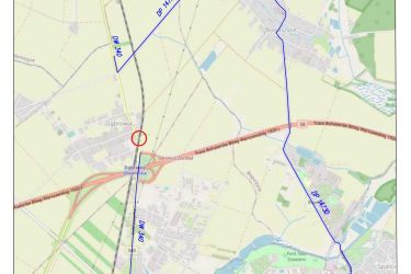 PRACE BUDOWLANE NA PRZEJEŹDZIE KOLEJOWYM linii kolejowej nr 281 w miejscowości DĄBROWA (stacja Dąbrowa Oleśnicka)